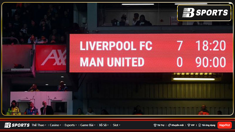 Liverpool thắng MU với một tỷ số không tưởng Liverpool thắng MU với một tỷ số không tưởng