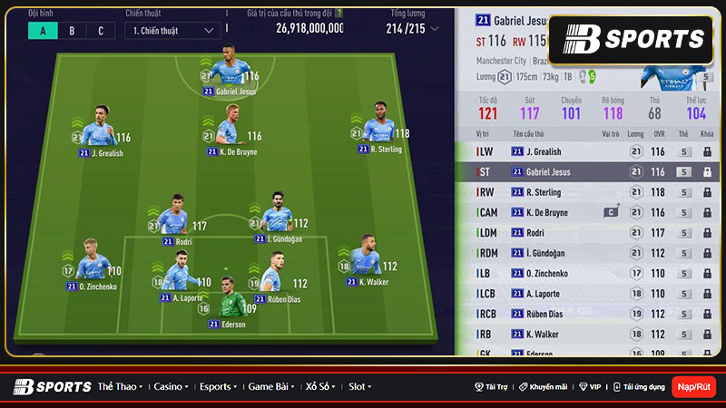 Ederson án ngữ khung thành đội hình MC FO4 Ederson án ngữ khung thành đội hình MC FO4