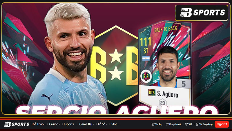 Tiền đạo cắm Aguero Tiền đạo cắm Aguero